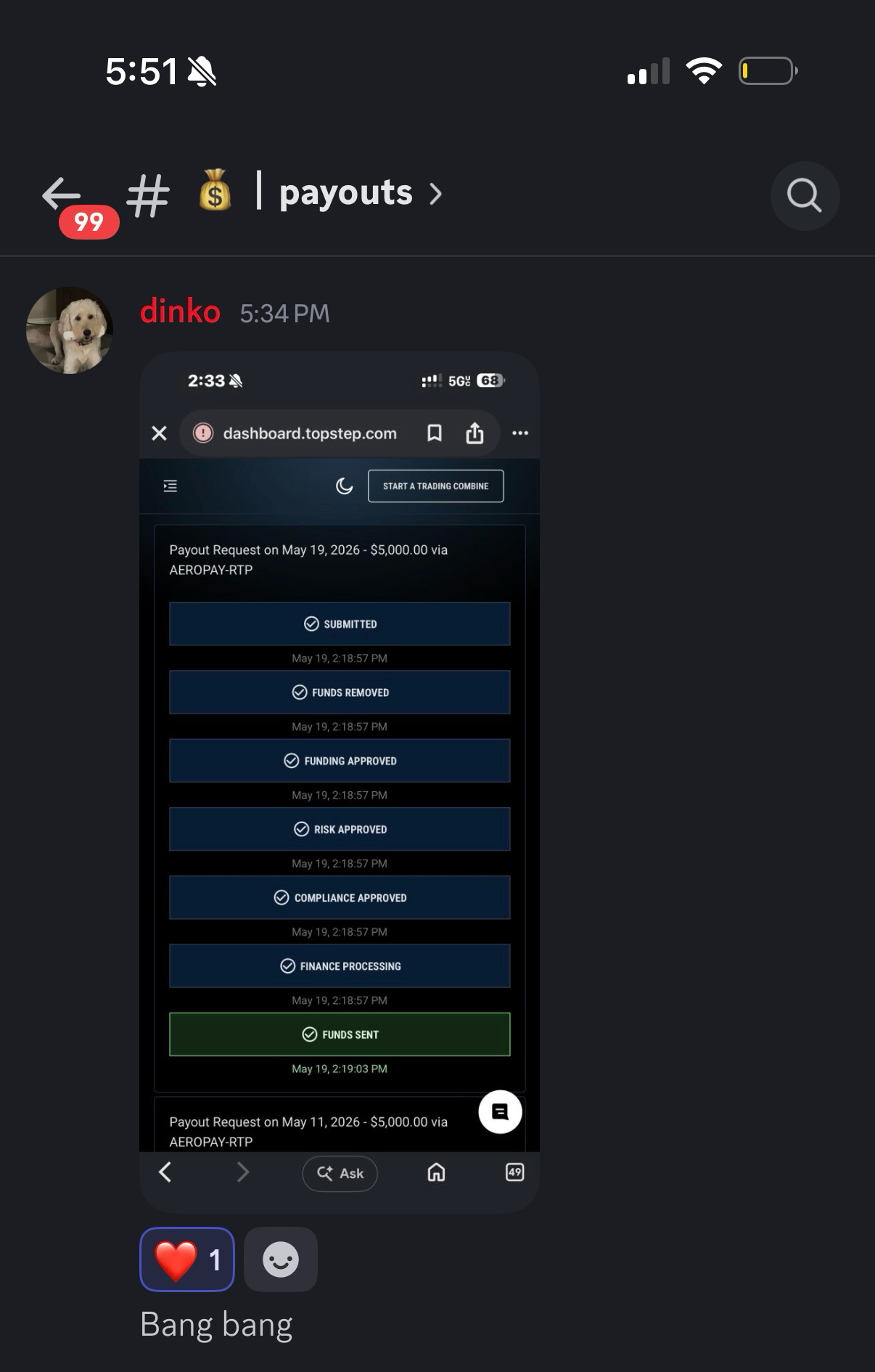DINKO payout